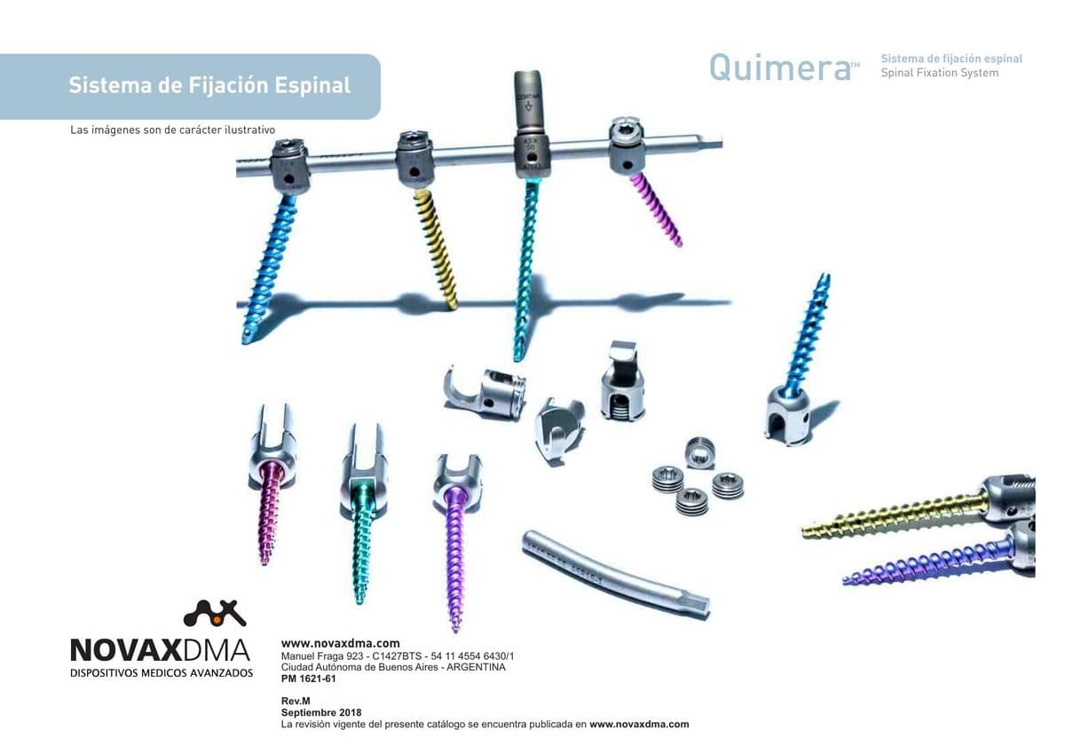 SISTEMA DE FIJACION ESPINAL QUIMERA